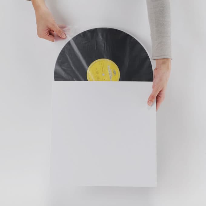 LPレコードジャケット 特厚紙製 穴なし 白 50枚セット