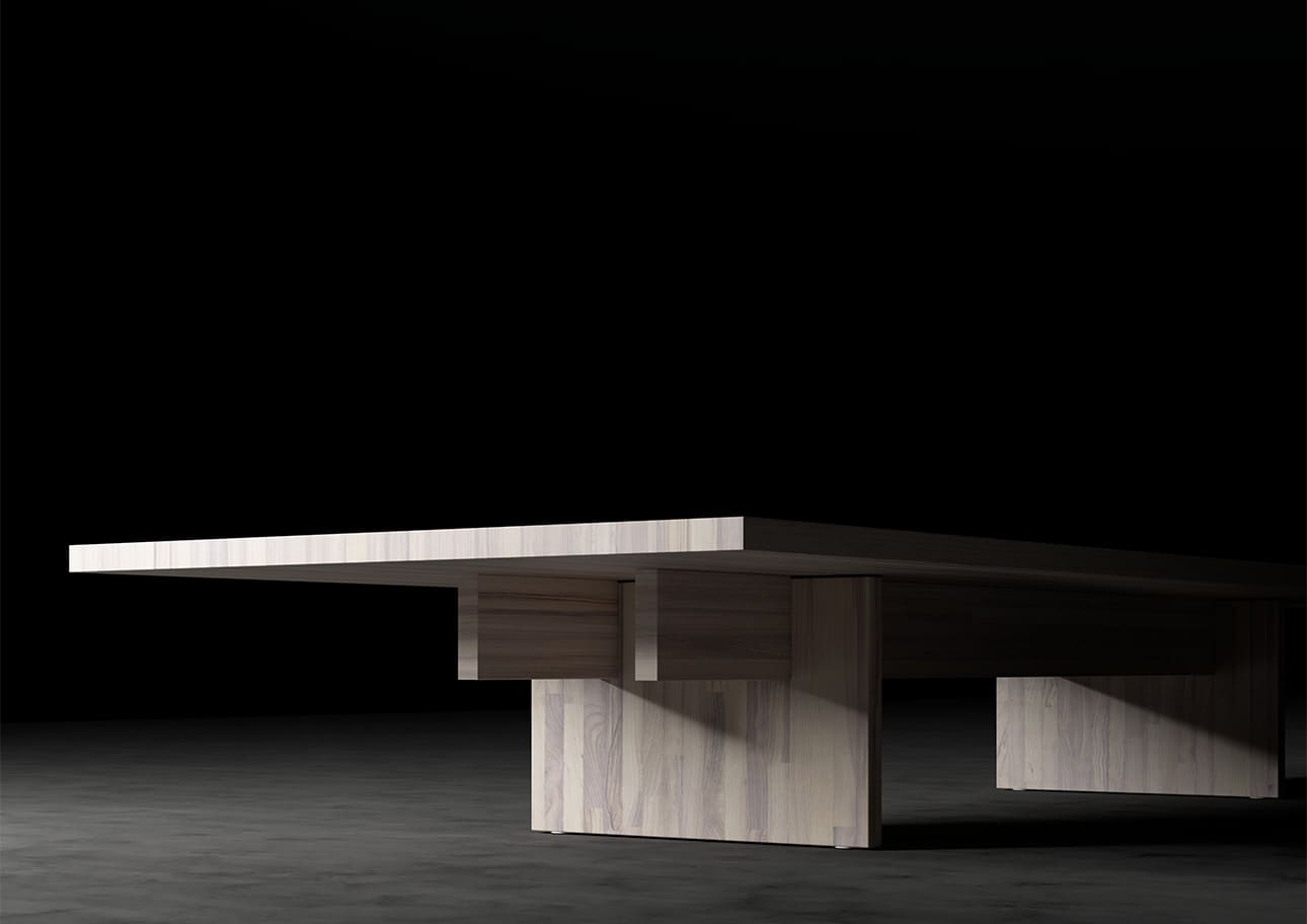 座卓 木製脚 幅2400 奥行900 天然木 無垢集成材 リビングテーブル ローテーブル シンプル スタイリッシュ モダン おしゃれ 大型 大きい