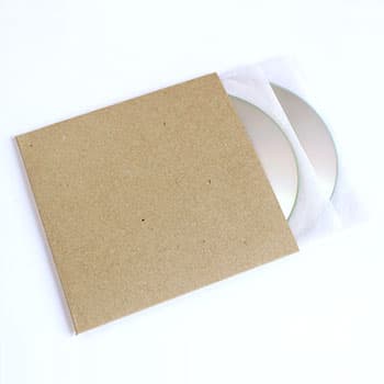 CD紙ジャケット 厚紙製 背付き クラフト茶（再生紙）100枚セット