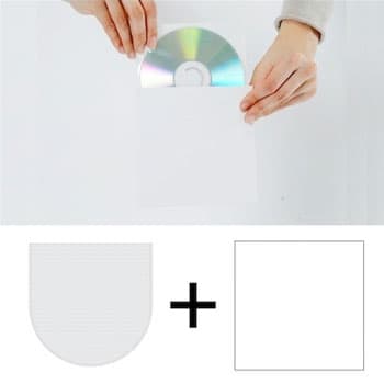 CD紙ジャケット 厚紙製 白＋不織布内袋 50組セット