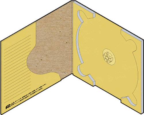 CD紙ケース 内側ポケット付き 定形郵便対応 クラフト茶（再生紙）＋専用封筒 50組セット