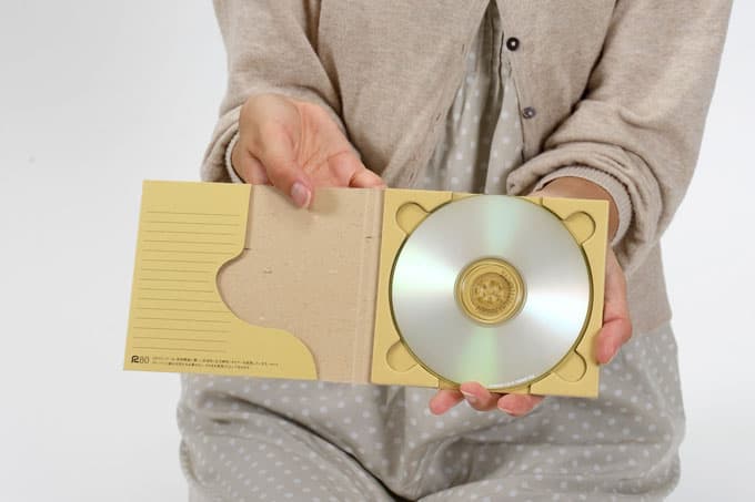 CD紙ケース 内側ポケット付き 定形郵便対応 クラフト茶(再生紙)+専用封筒 50組セット
