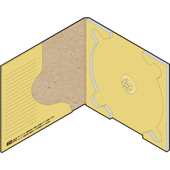 CD紙ケース 内側ポケット付き 定形郵便対応 クラフト茶（再生紙）＋専用封筒 50組セット