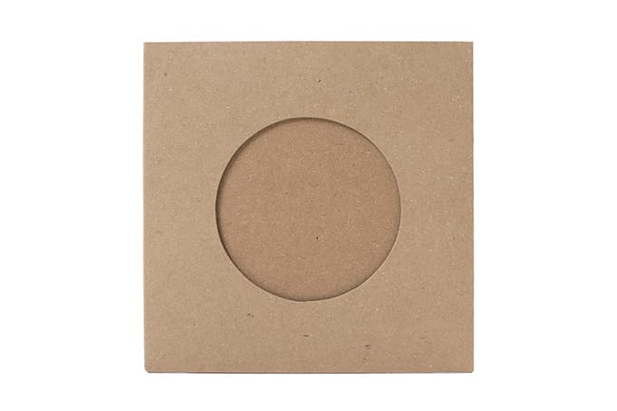 CD紙ジャケット 厚紙製 片穴 クラフト茶（再生紙）100枚セット