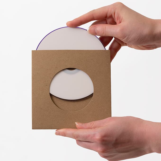 CD紙ジャケット 厚紙製 片穴 クラフト茶（再生紙）100枚セット