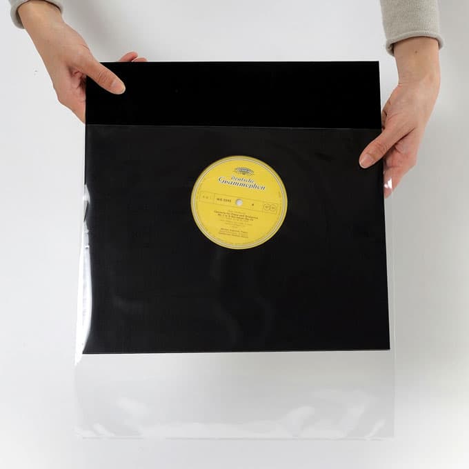 LPレコード外袋（レコードカバー）PP製 透明 厚口 ジャストサイズ 500枚セット|メディアパッケージ