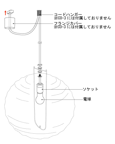 1灯式ペンダント用器具 30cm/イサムノグチ 照明 AKARI