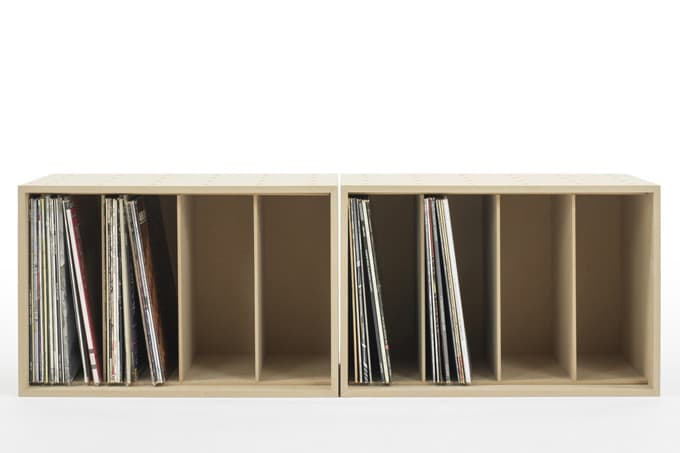 LPレコード収納ボックス 仕切り付き レコード棚 レコードラック