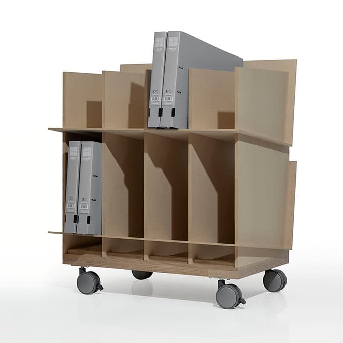 おしゃれな移動式収納木製 A3ファイルスタンド 小さな本棚