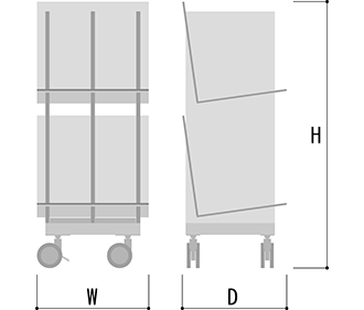 木製 A4ファイルスタンド キャスター付き