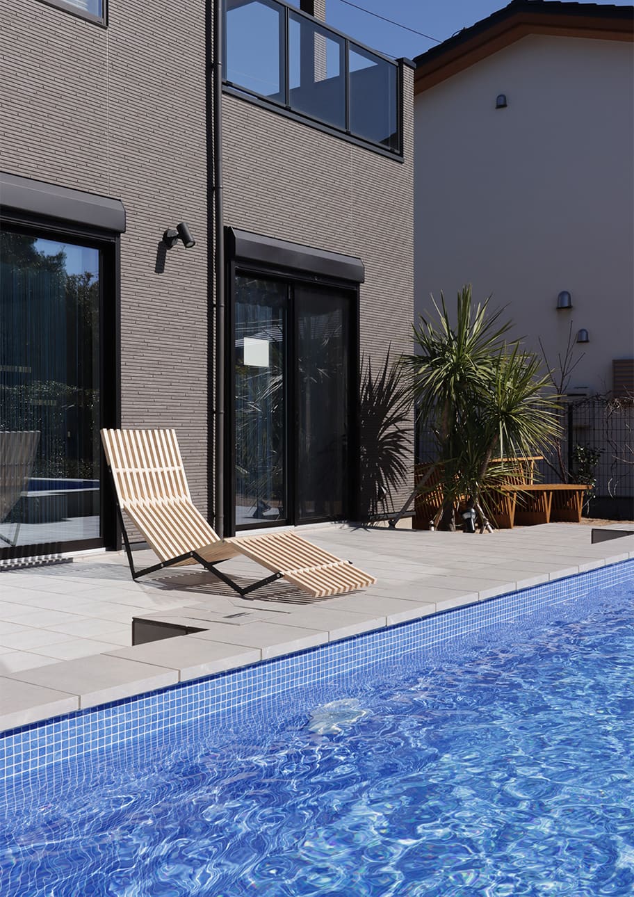 EXA シェーズロング 木製 椅子 アウトドアチェア 屋外チェア