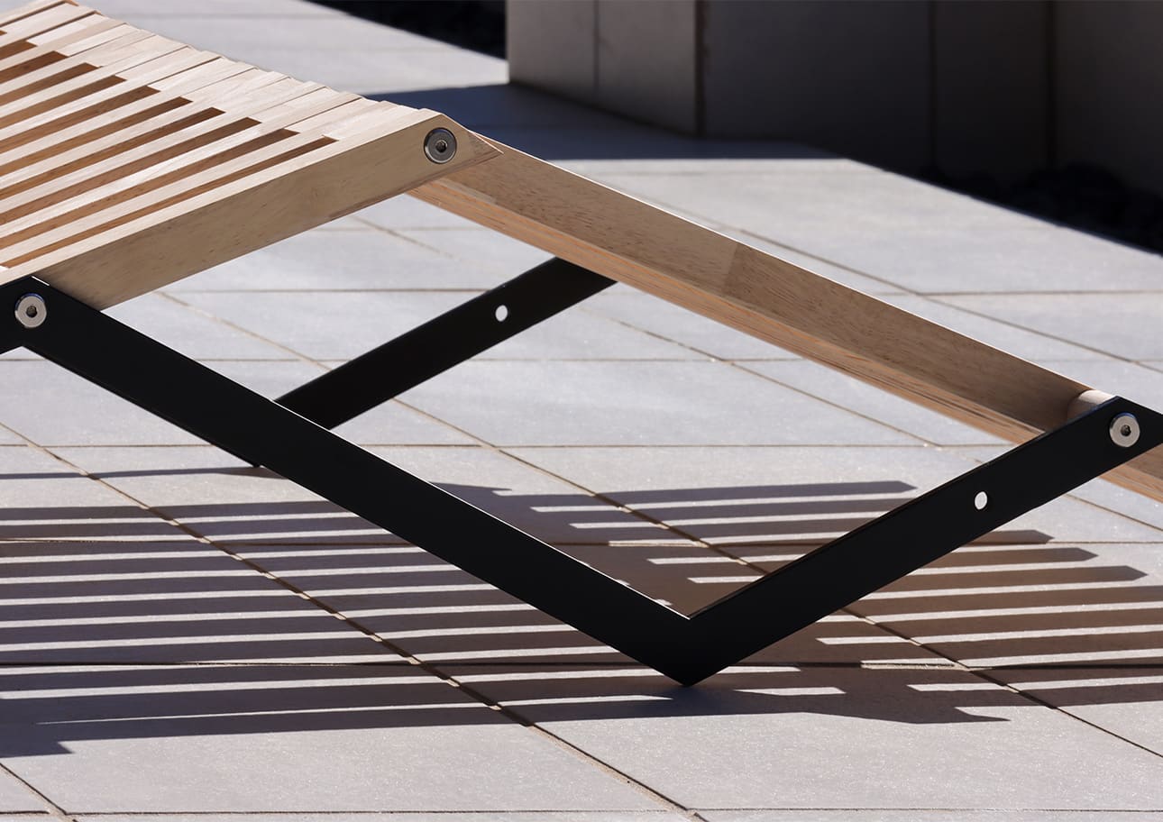 EXA シェーズロング 木製 椅子 アウトドアチェア 屋外チェア