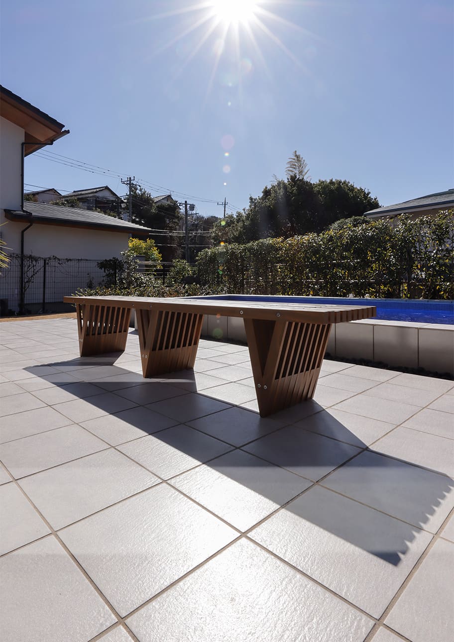 EXA ガーデンベンチ 木製 椅子 アウトドアチェア 屋外チェア