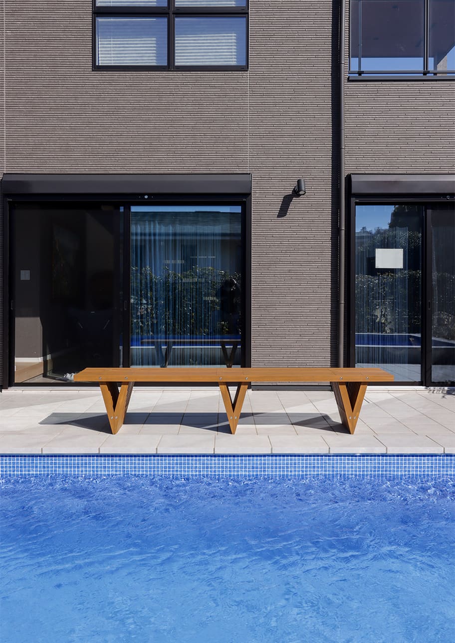 EXA ガーデンベンチ 木製 椅子 アウトドアチェア 屋外チェア