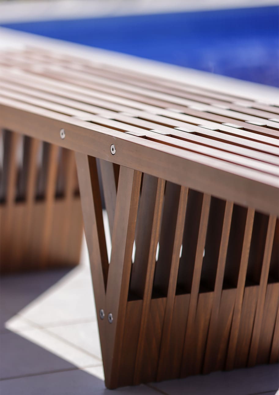 EXA ガーデンベンチ 木製 椅子 アウトドアチェア 屋外チェア