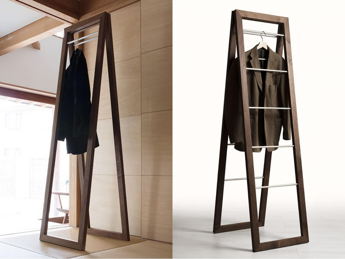 無垢材による収納ラック