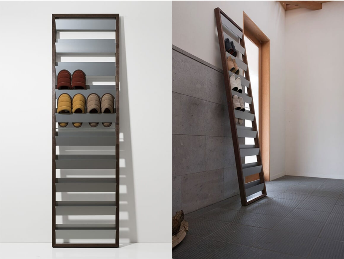 無垢材による収納ラック