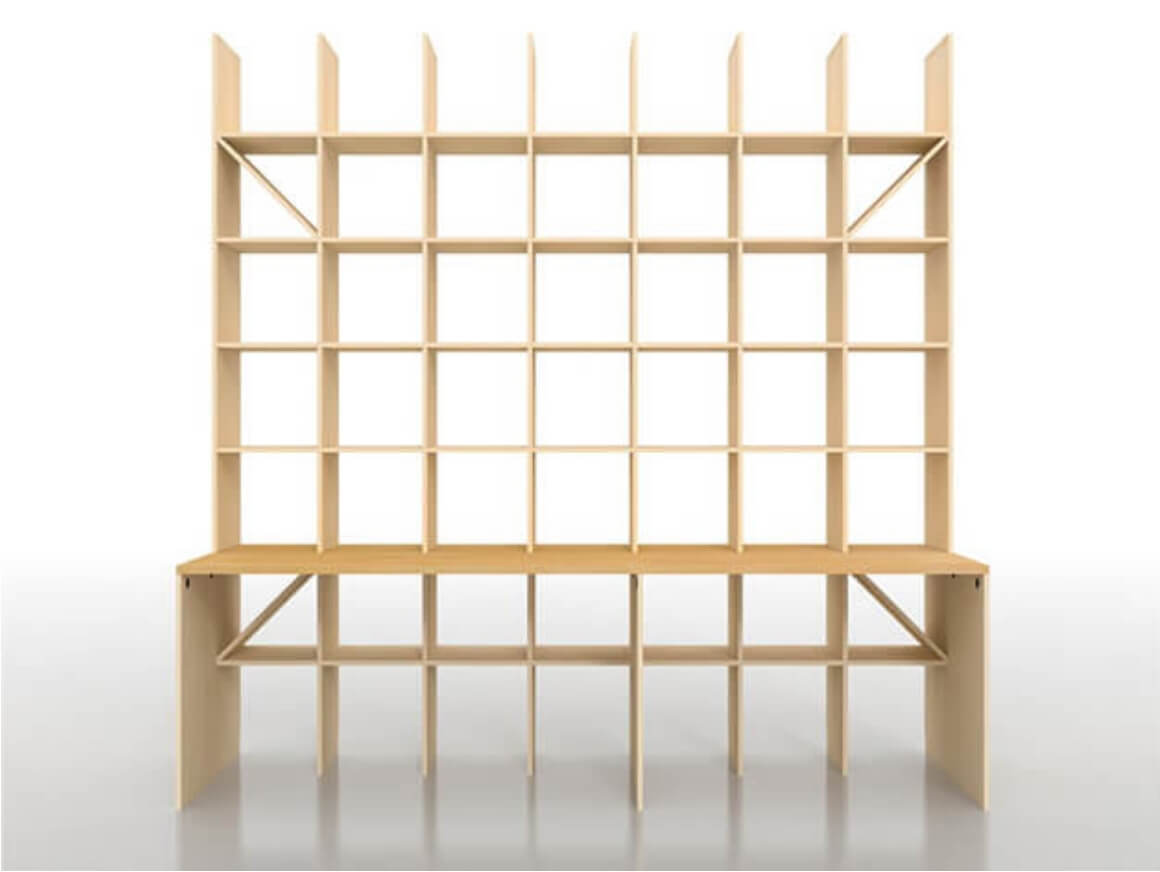 カウンター付き本棚