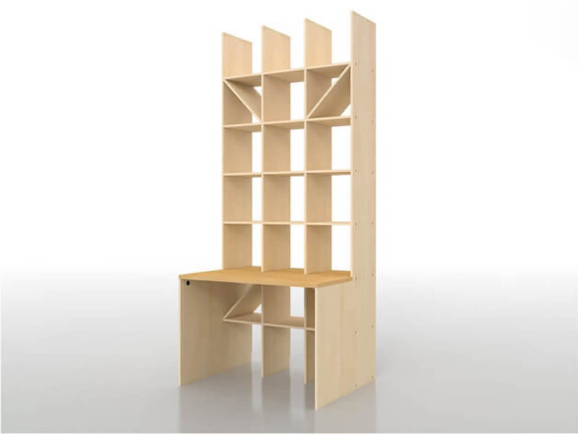 カウンター付き本棚