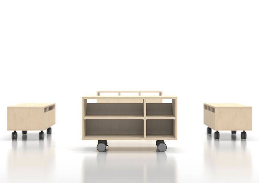 キャスター付きプリンター台