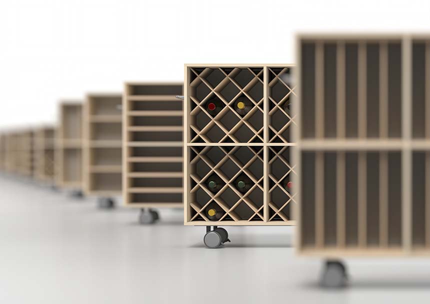 キャスター付き収納カート パーティションインナー