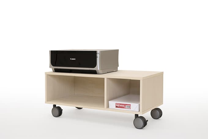 オフィス内の移動式収納「マルゲリータ Storage Cart キャスター付きプリンター台」