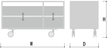 Storage Cart  キャスター付きプリンター台 2段タイプ（A3用紙収納）