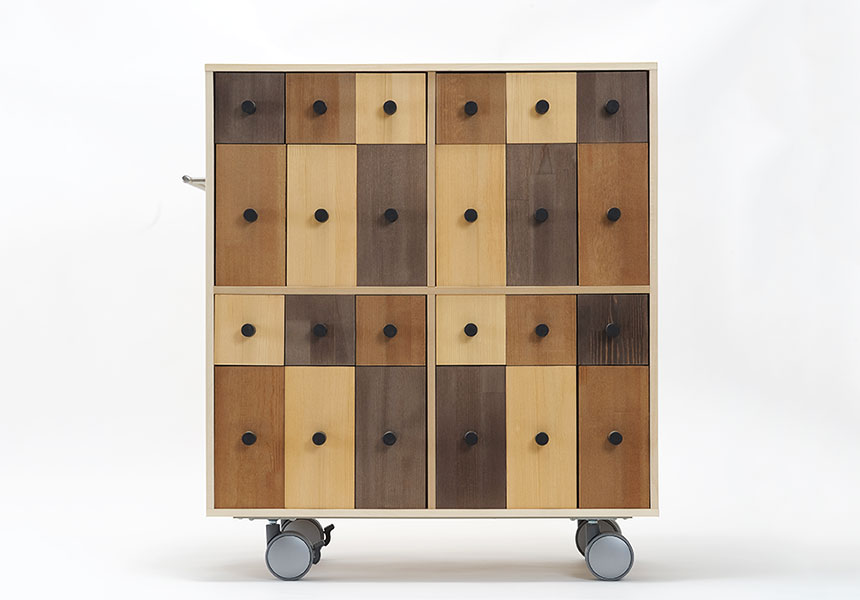 キャスター付き小物チェスト 6列