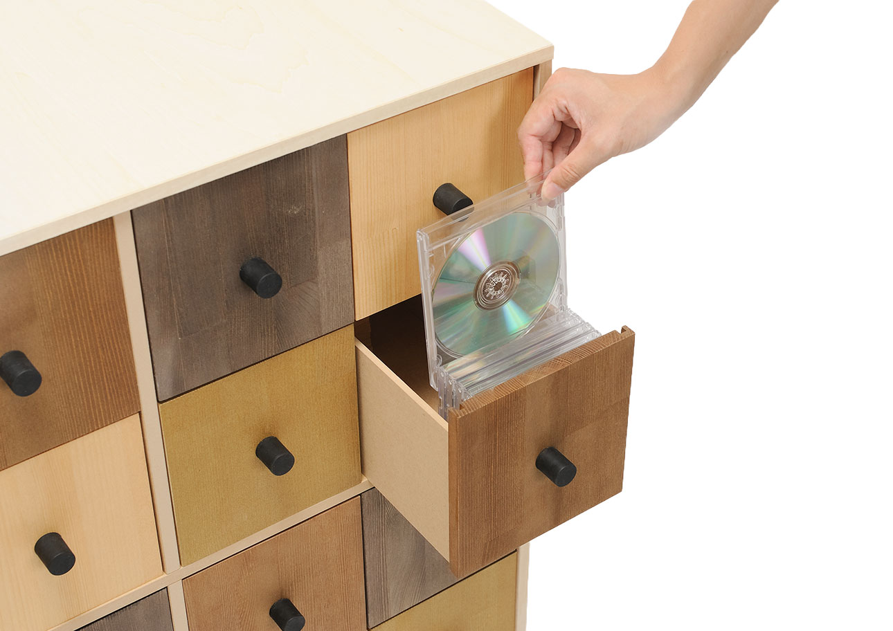 Storage Cart  キャスター付き収納カート CDチェスト 4段×4列