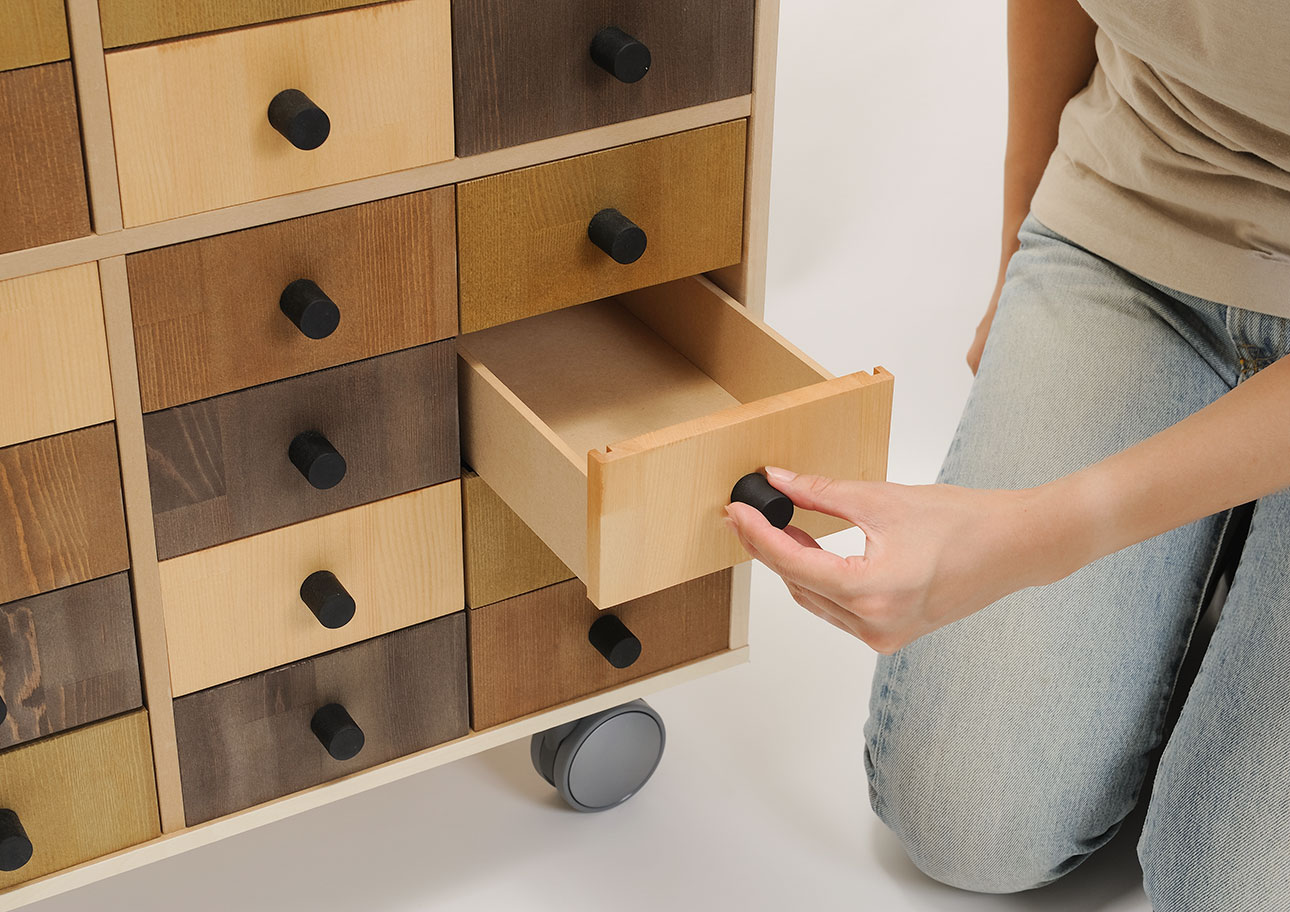 Storage Cart  キャスター付き収納カート 小物チェスト 4段×4列 ロータイプ