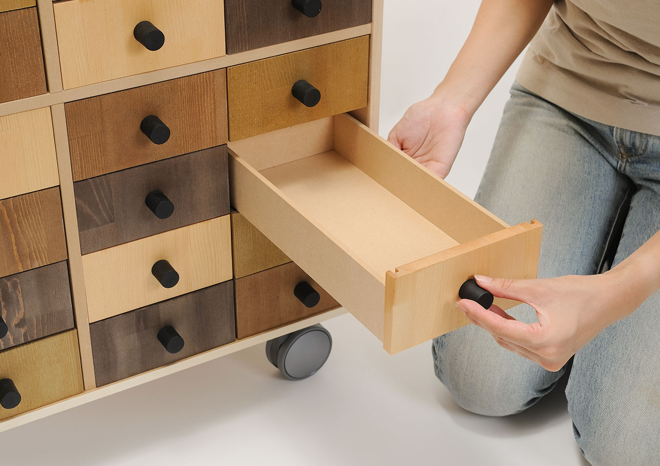 Storage Cart  キャスター付き収納カート 小物チェスト 4段×4列 ロータイプ