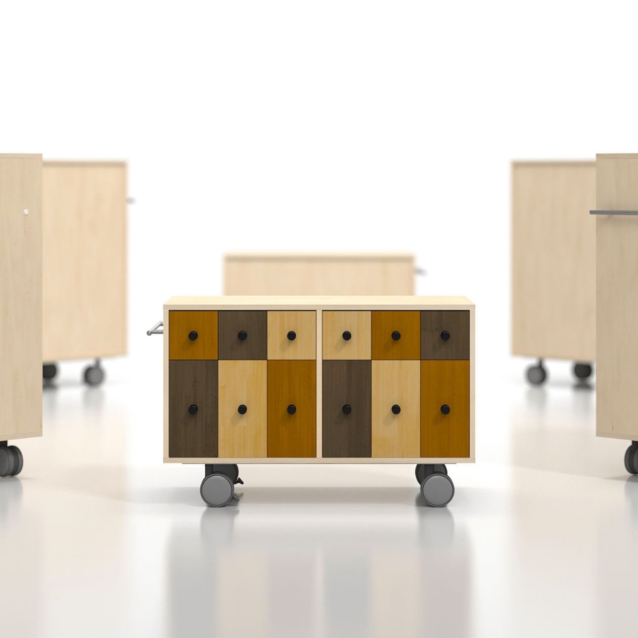 Storage Cart  キャスター付き収納カート CDチェスト 2段×6列 ロータイプ