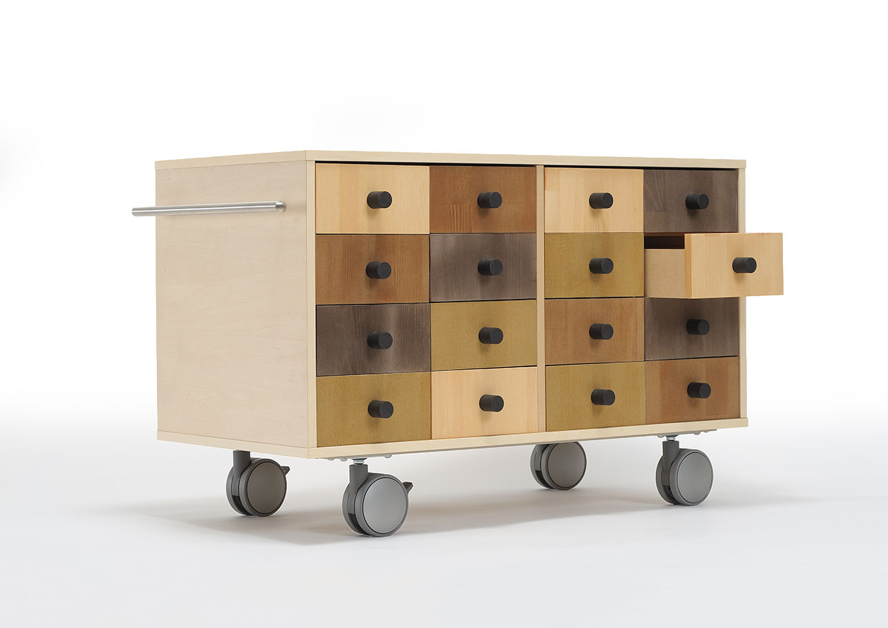 Storage Cart  キャスター付き収納カート 小物チェスト 4段×4列 ロータイプ