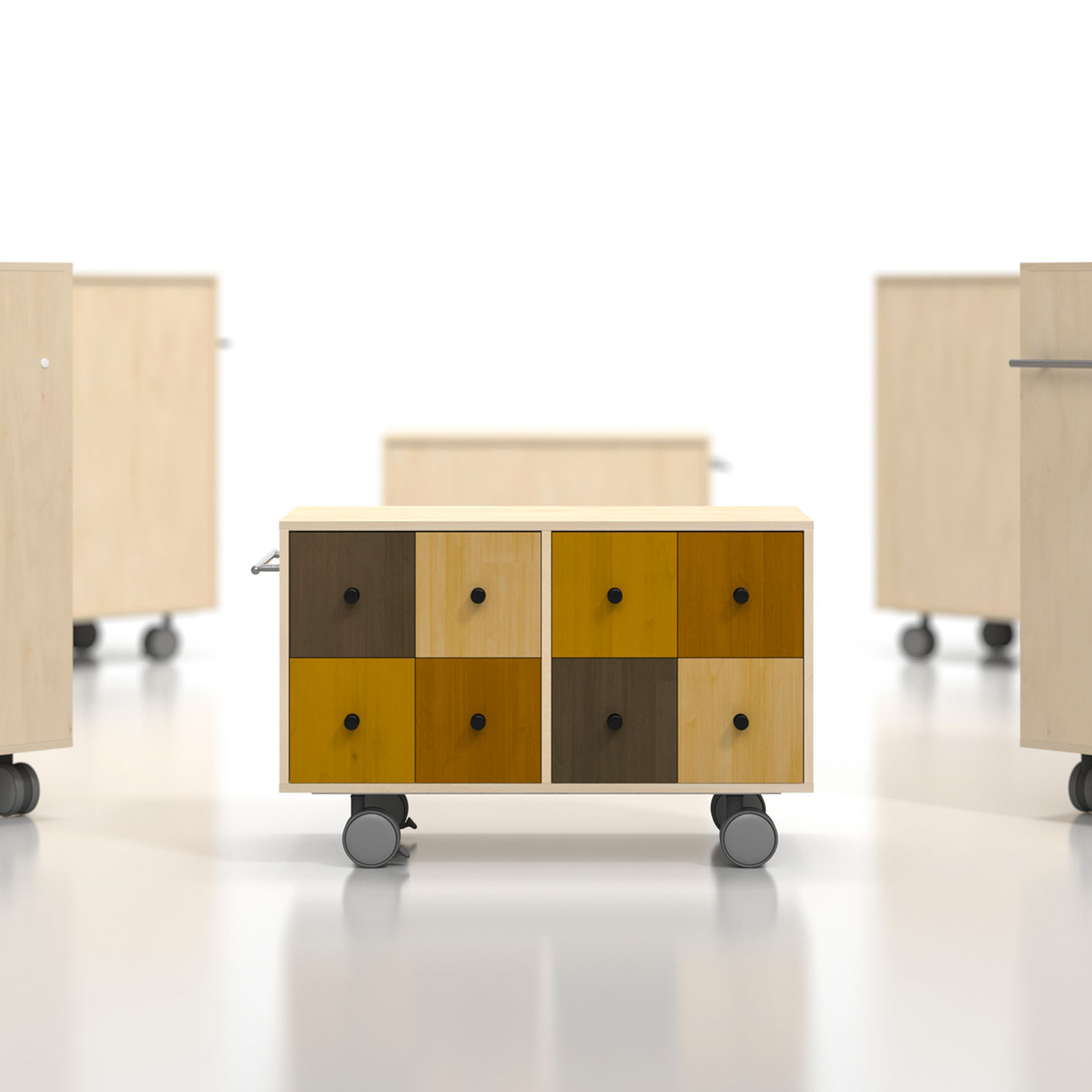 Storage Cart  キャスター付き収納カート CDチェスト 2段×4列 ロータイプ