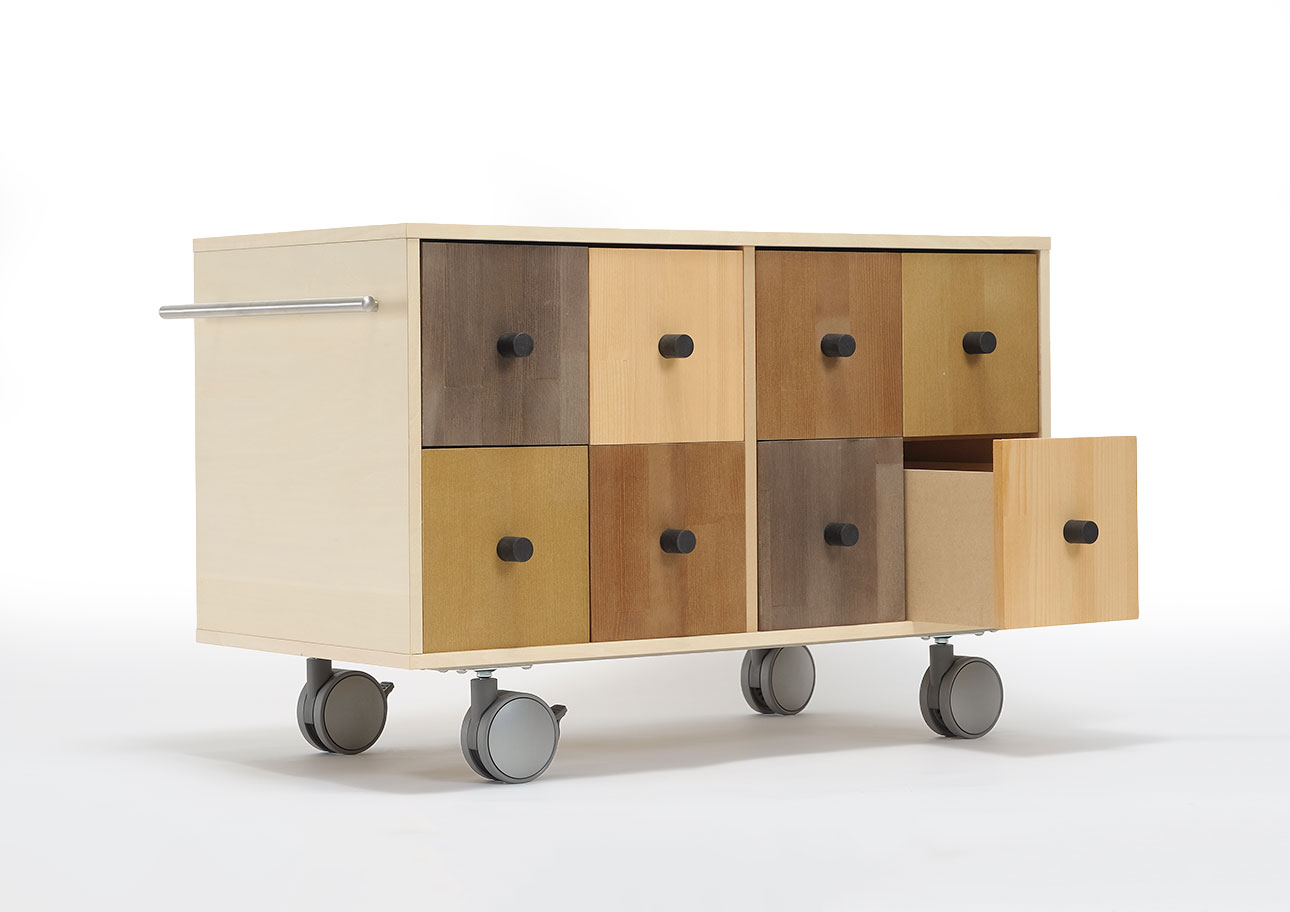 Storage Cart  キャスター付き収納カート CDチェスト 2段×4列 ロータイプ