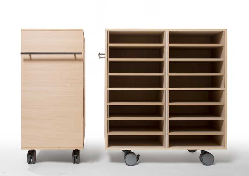 キャスター付き A4書類・ファイル収納カート 4段