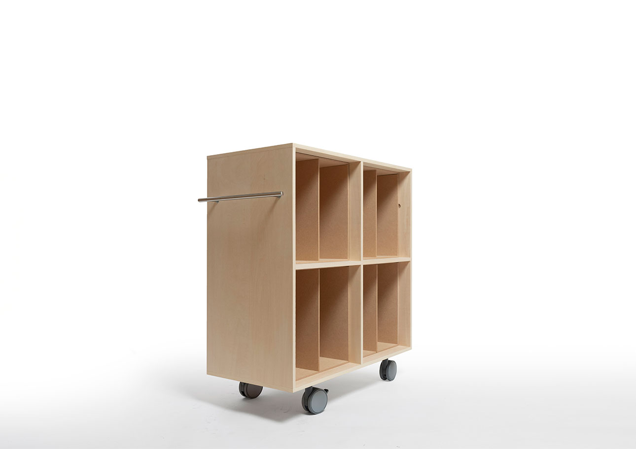 Storage Cart  キャスター付き収納カート  パーティションインナー レコード収納カート 仕切り付き 2列