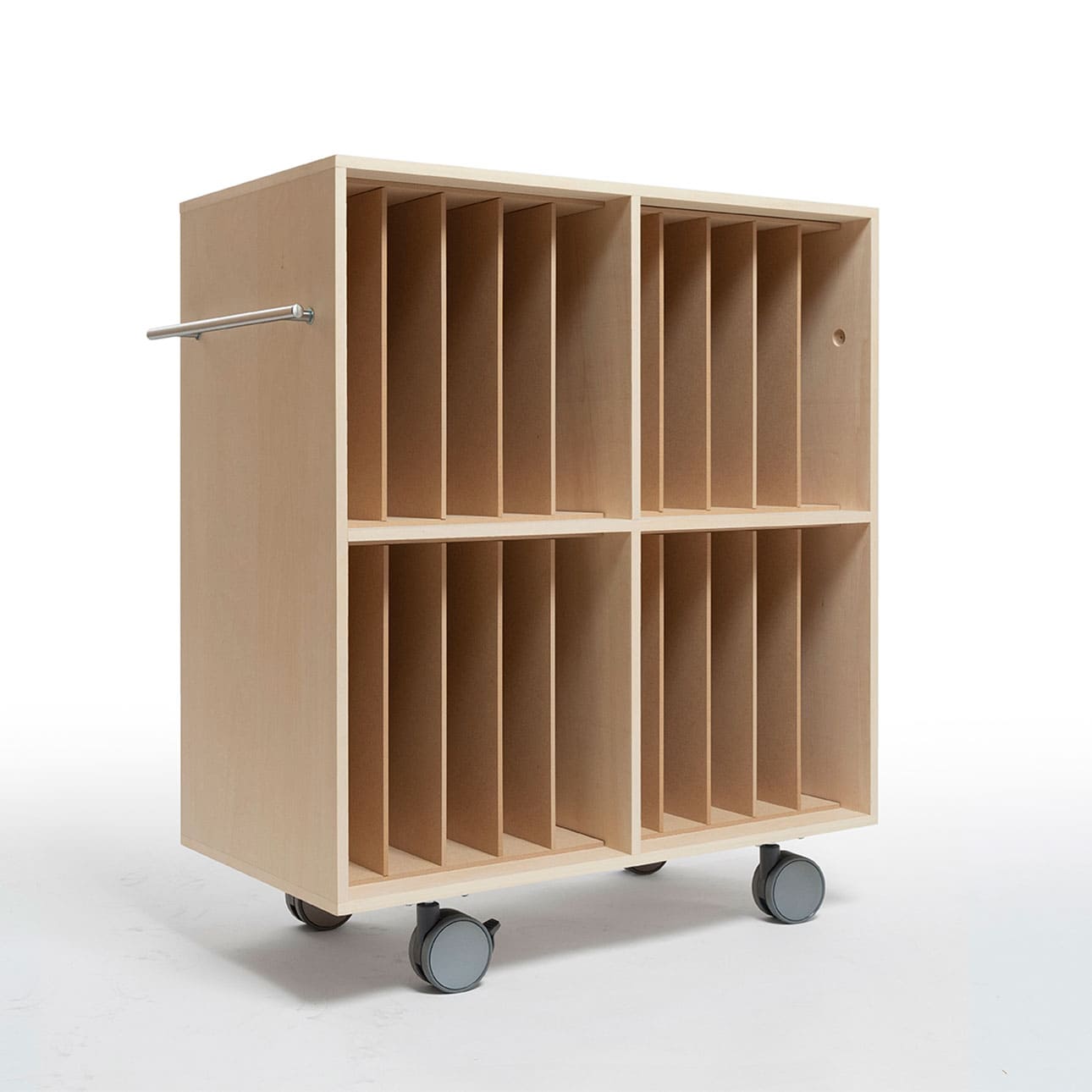 Storage Cart  キャスター付き収納カート  パーティションインナー レコード収納カート 仕切り付き 5列