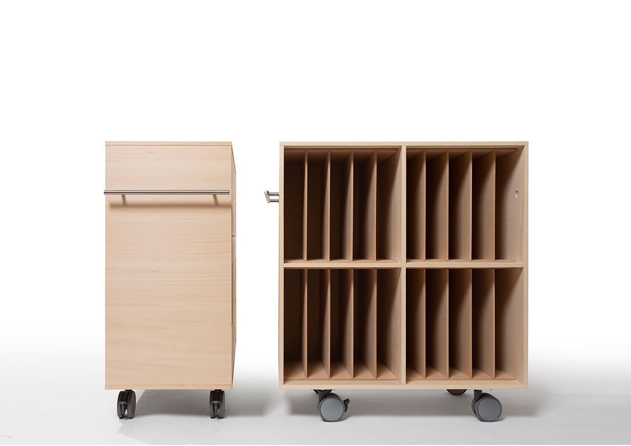 Storage Cart  キャスター付き収納カート  パーティションインナー レコード収納カート 仕切り付き 5列