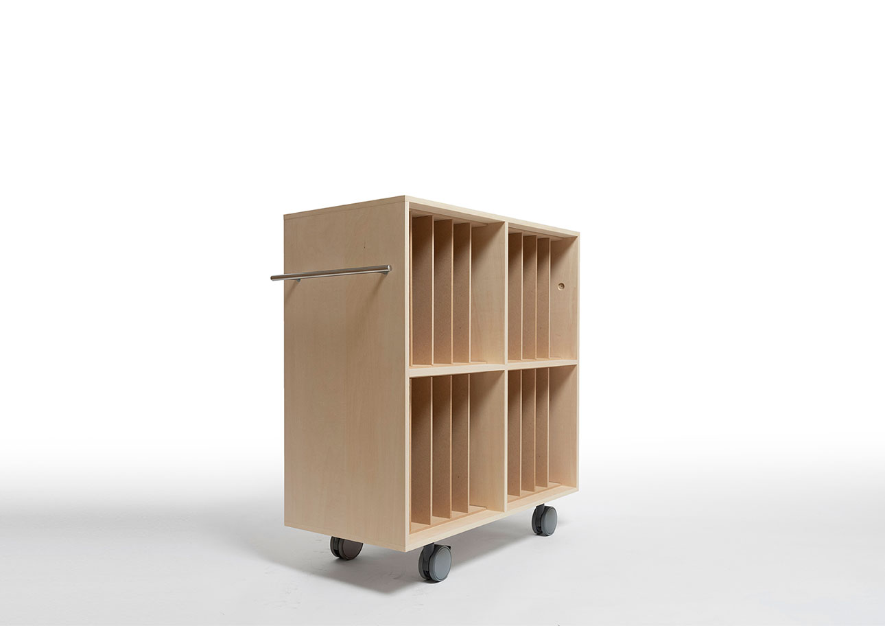 Storage Cart  キャスター付き収納カート  パーティションインナー レコード収納カート 仕切り付き 5列