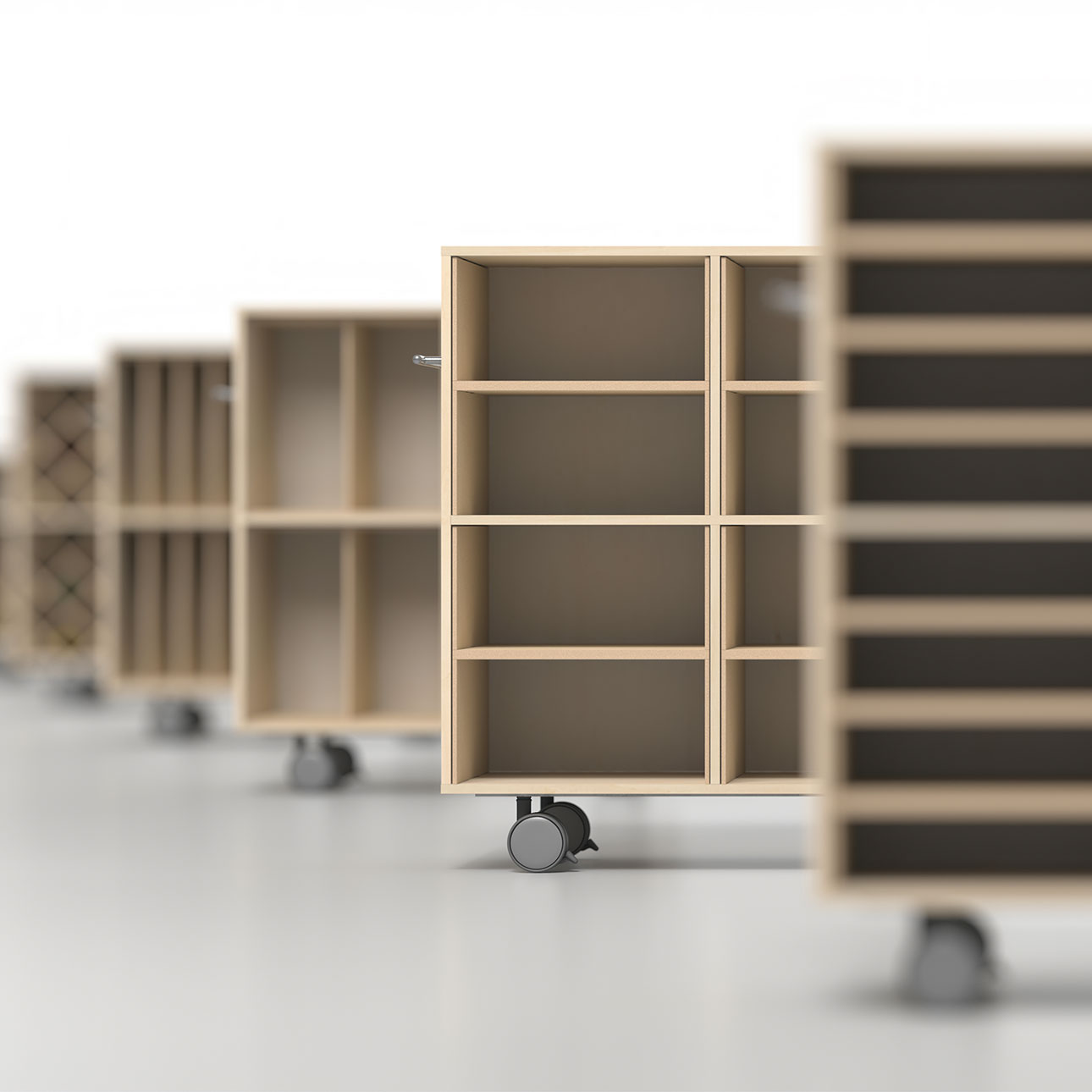 Storage Cart  キャスター付き収納カート  パーティションインナー A4書類・ファイル収納カート 2段