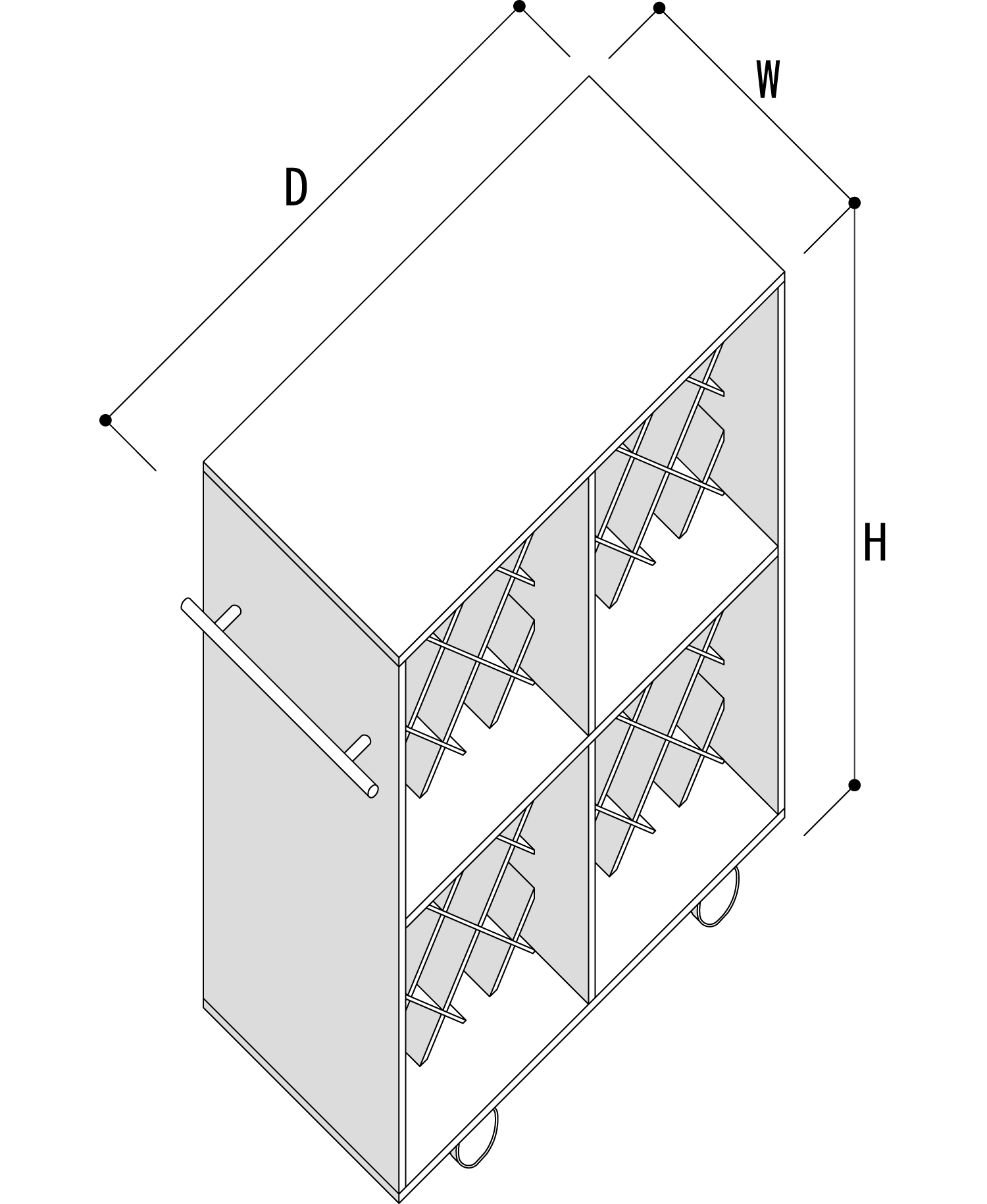 Storage Cart  キャスター付き収納カート  パーティションインナー ワイン収納カート