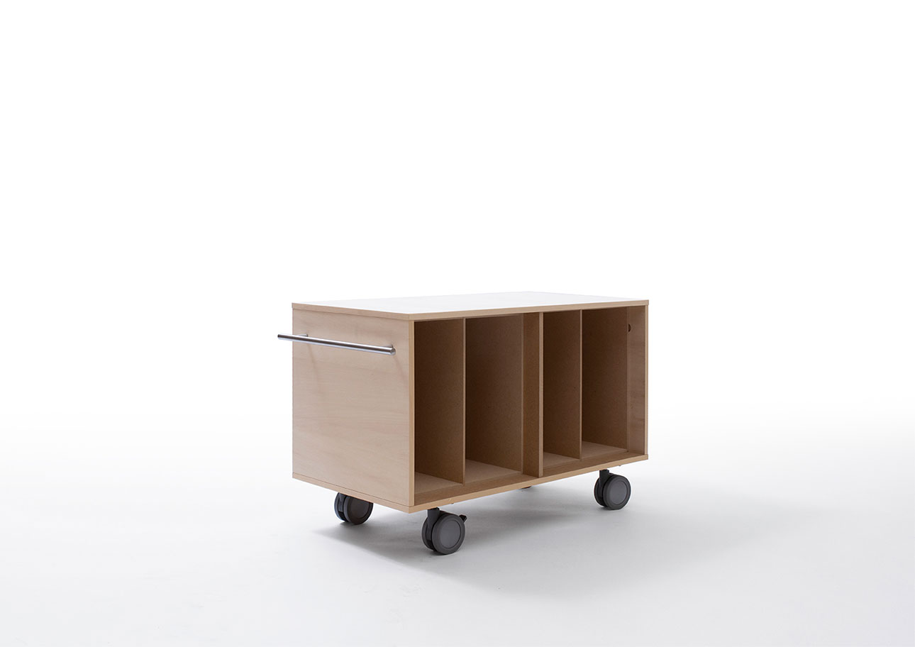 Storage Cart  キャスター付き収納カート  パーティションインナー レコード収納カート 仕切り付き 2列 ロータイプ