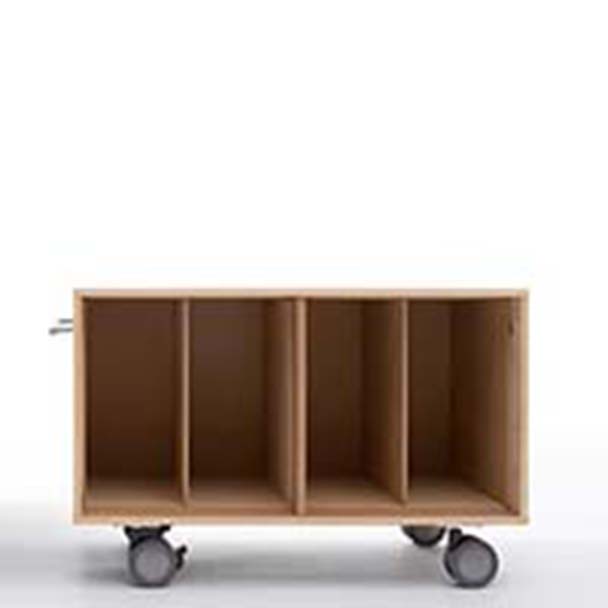 SCH-D2 Storage Cart キャスター付き レコード収納カート 仕切り付き 2列 ロータイプ