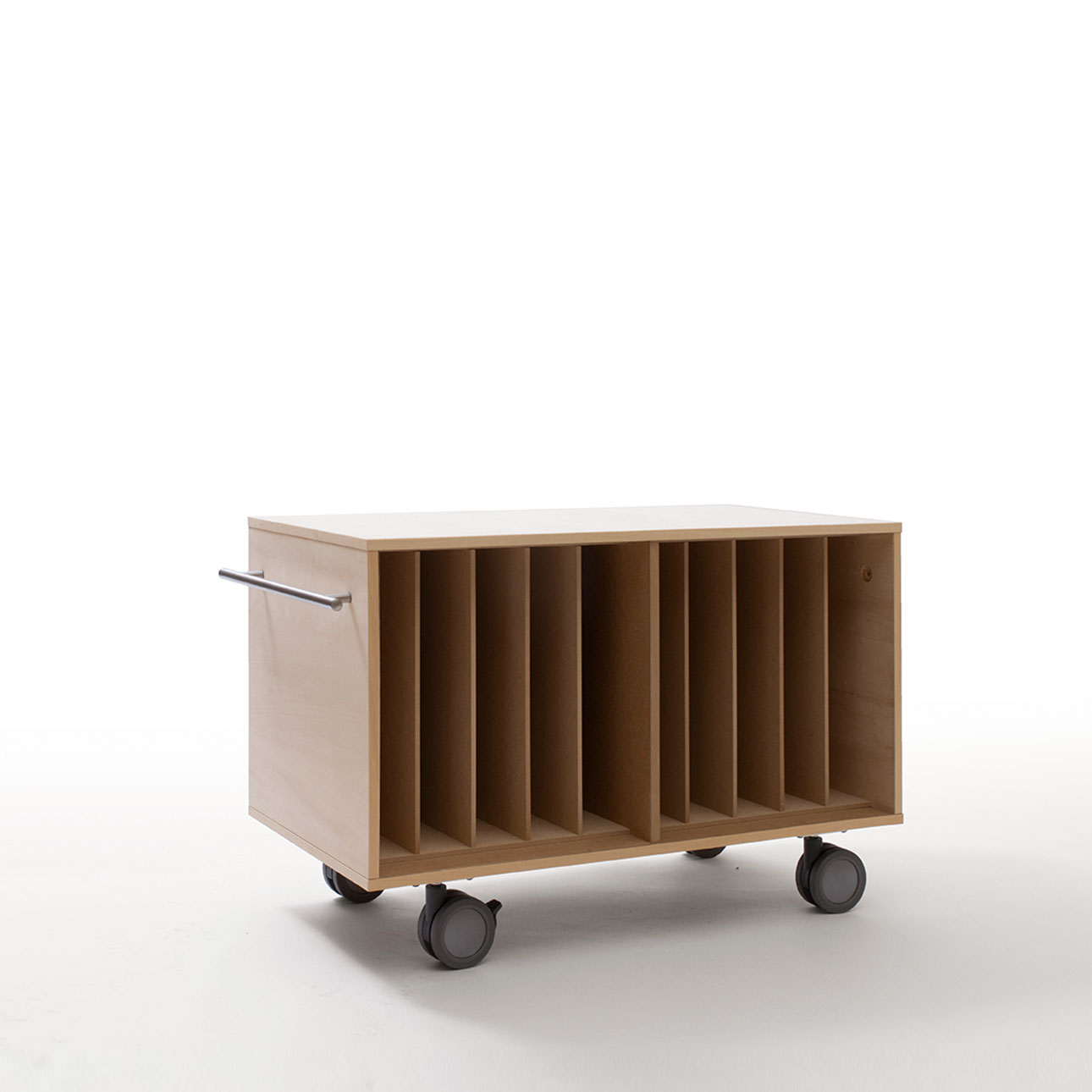 Storage Cart キャスター付き収納カート パーティションインナー レコード収納カート 仕切り付き 5列 ロータイプ