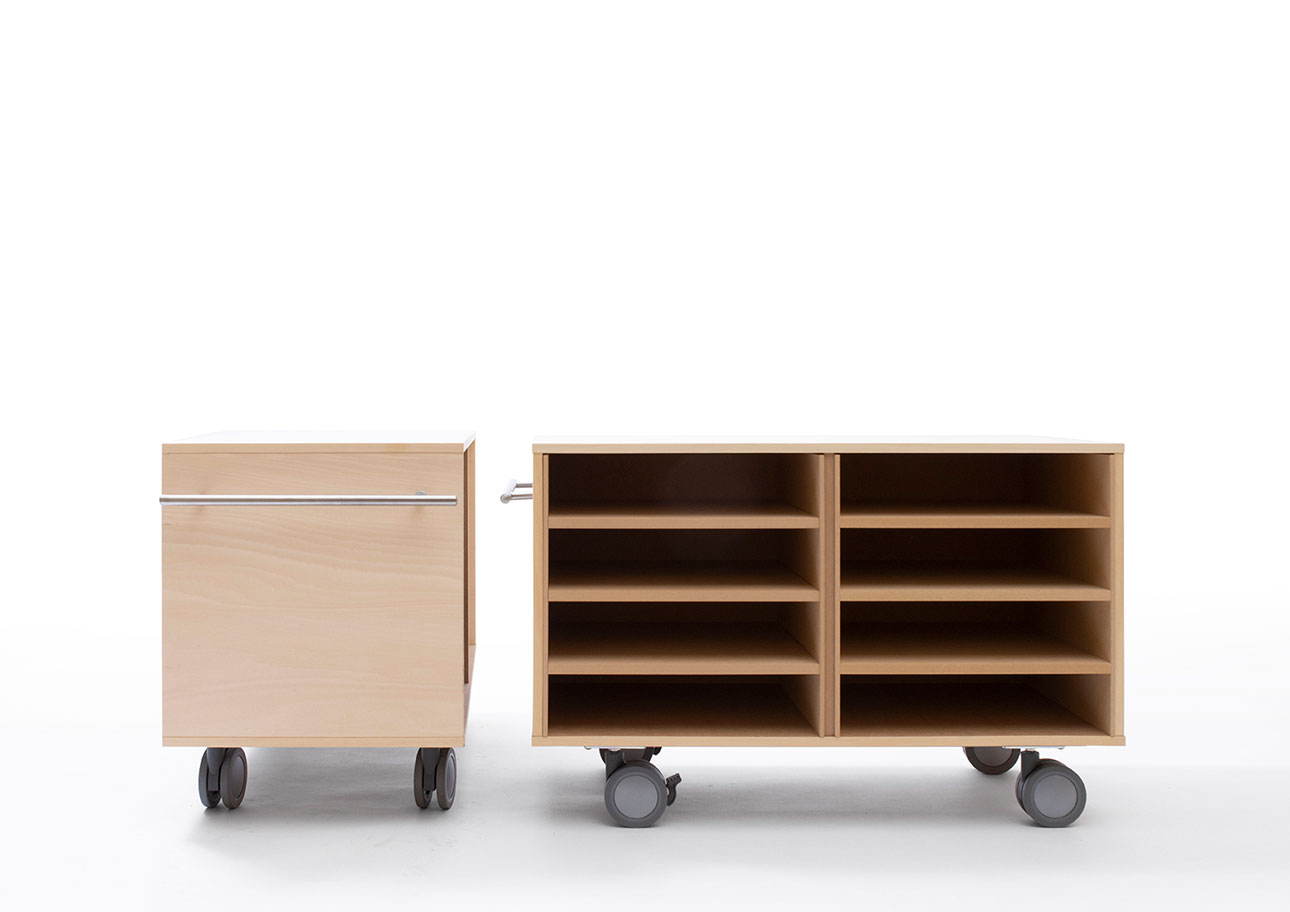 Storage Cart  キャスター付き収納カート  パーティションインナー A4書類・ファイル収納カート 4段 ロータイプ