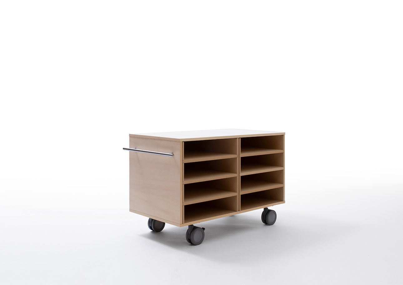 Storage Cart  キャスター付き収納カート  パーティションインナー A4書類・ファイル収納カート 4段 ロータイプ