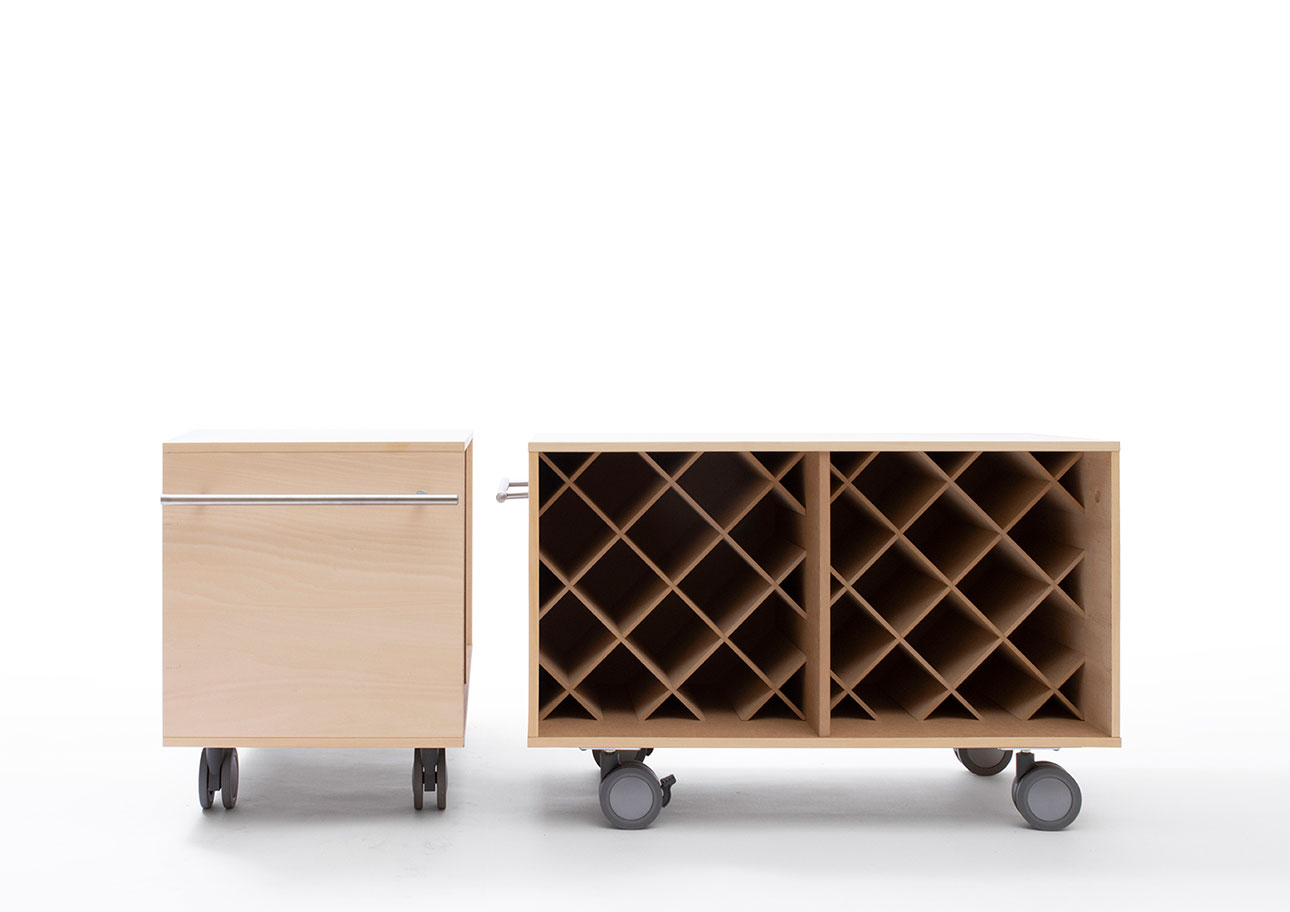 Storage Cart  キャスター付き収納カート  パーティションインナー ワイン収納カート ロータイプ