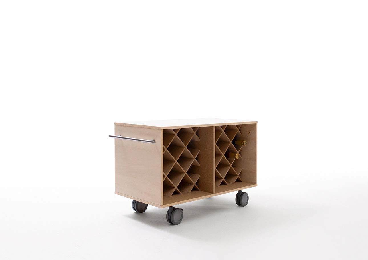 Storage Cart  キャスター付き収納カート  パーティションインナー ワイン収納カート ロータイプ