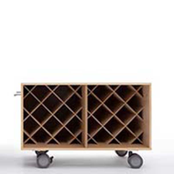 SCH-W Storage Cart キャスター付き ワイン収納カート ロータイプ